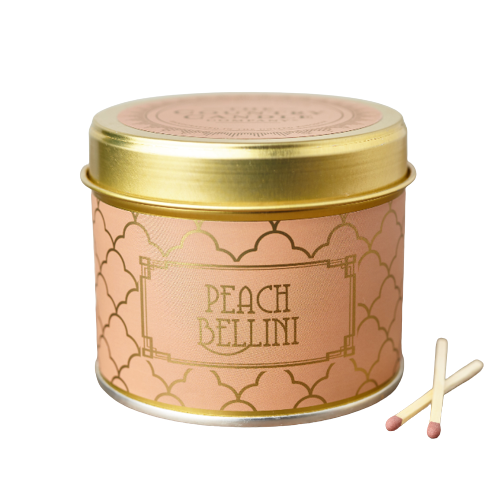 Country Candle Peach Bellini Tin :Happy HourTrinidad Boxbles Gourmet Store