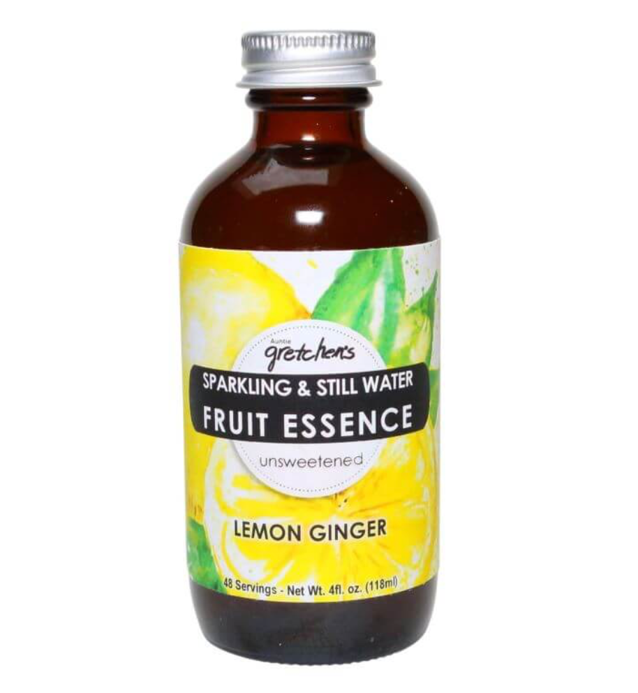 Water Essence : Aunt Gretchen's Lemon Ginger Sparkling and Still Water Fruit Essence Organic 4oz Trinidad Boxbles Gourmet Store