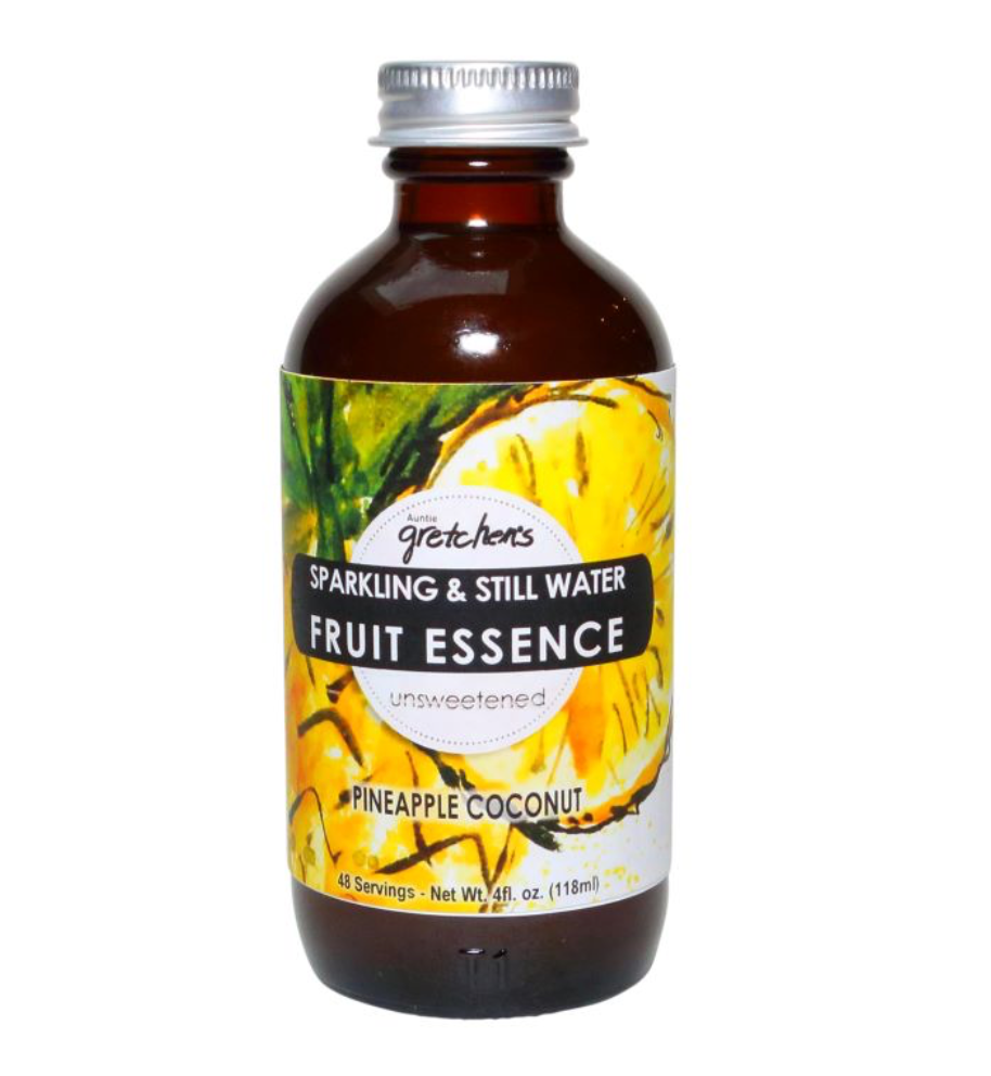 Water Essence :Aunt Gretchen's Pineapple Coconut Sparkling and Still Water Fruit Essence Organic Trinidad Boxbles Gourmet Store