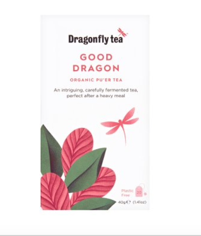 Dragonfly Organic Good Dragon Pu'er Tea Sachets 40g Trinidad Boxbles Gourmet Store