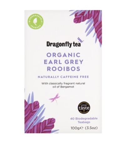 Dragonfly Organic Earl Grey Roobios Tea Sachets 100g Trinidad Boxbles Gourmet Store