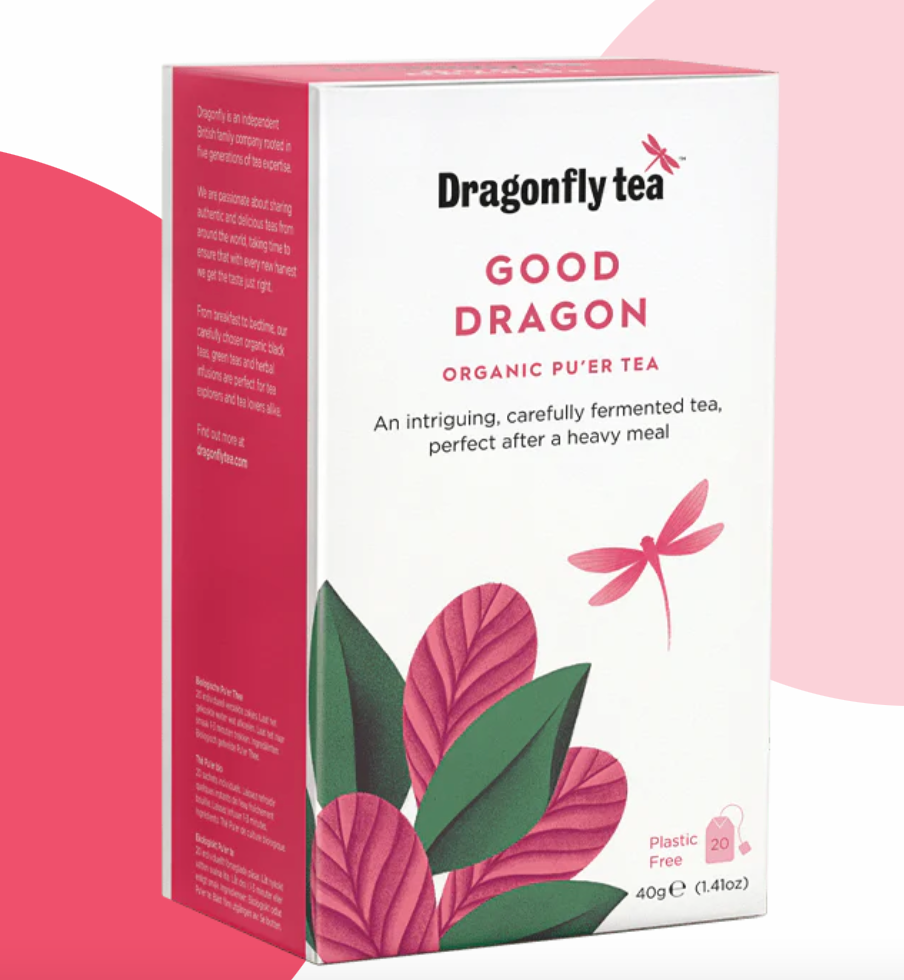 Dragonfly Organic Good Dragon Pu'er Tea Sachets 40g Trinidad Boxbles Gourmet Store