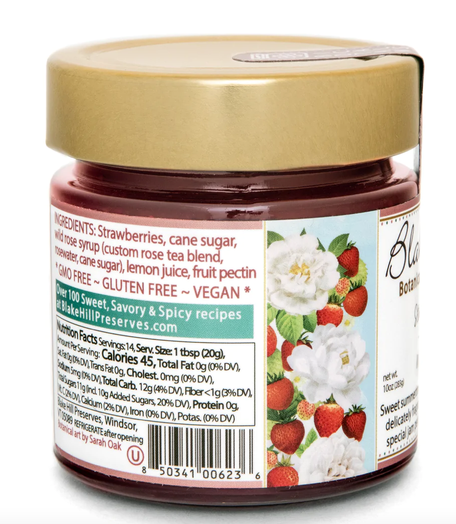 Blake Hill Preserves Jams Strawberry and Wild Rose Botanical Jam 10oz