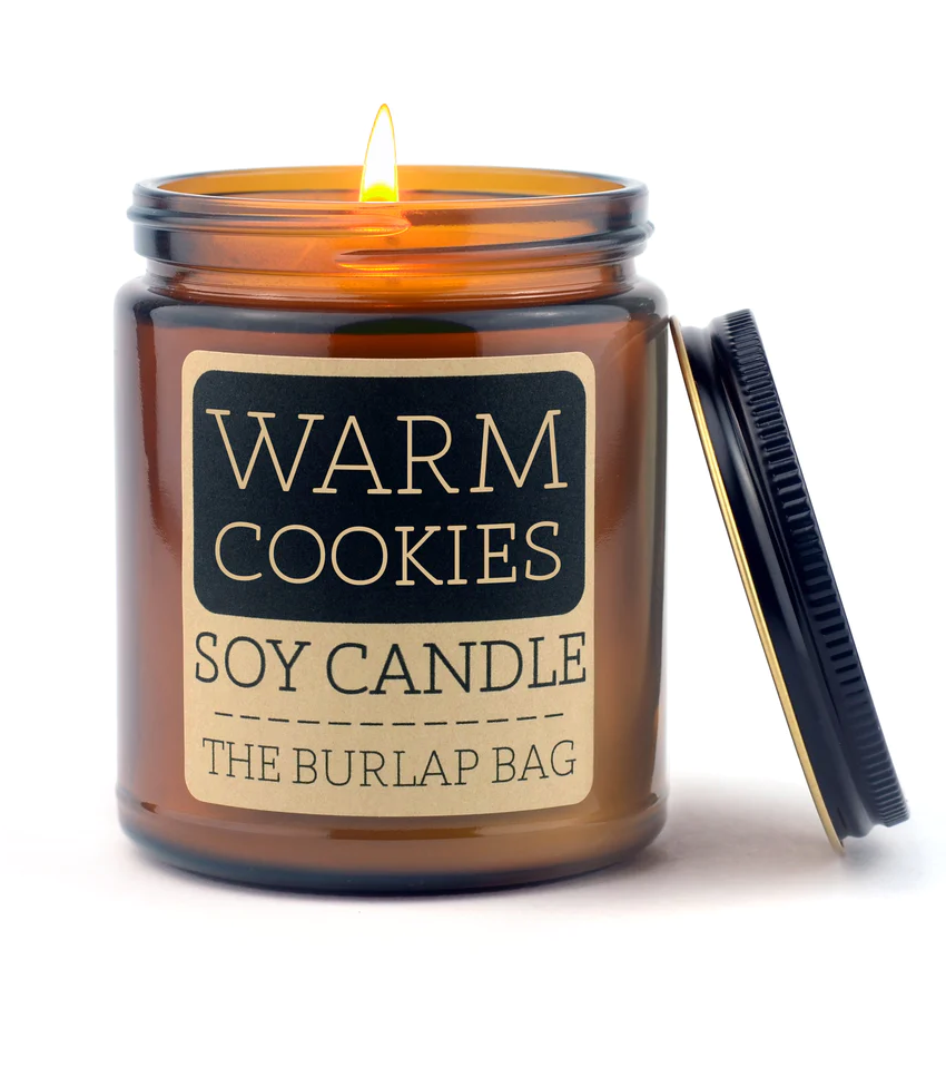 The Burlap Bag 100% Soy Candle Warm Cookies 9oz