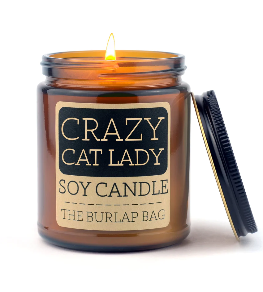 The Burlap Bag 100% Soy Crazy Cat Lady 9oz
