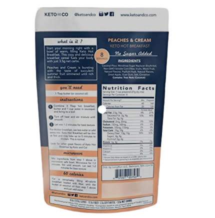 Keto &amp; Co Keto Hot Breakfast - Peaches &amp; Cream Trinidad Boxbles Gourmet Store