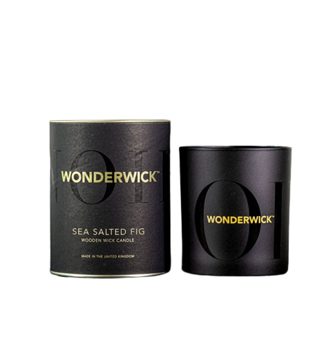 Wonderwick Sea Salted Fig Noir Glass Candle Trinidad Boxbles Gourmet Store