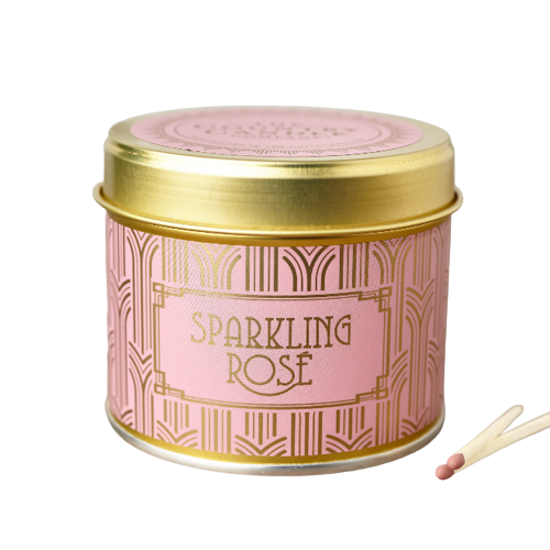 Country Candle Sparkling Rose Tin   : Happy HourTrinidad Boxbles Gourmet Store