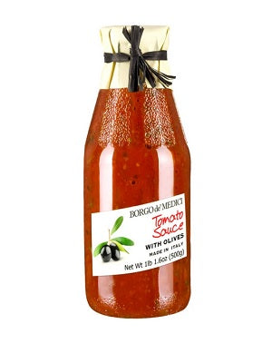 Organic Tomato Sauce- Borgo de Medici Organic Tomato Sauce with Black Olives  530g Organic Trinidad Boxbles Gourmet Store