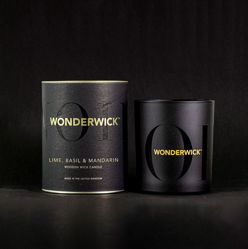 Wonderwick Lime, Basil and Mandarin Noir Glass CandleTrinidad Boxbles Gourmet Store
