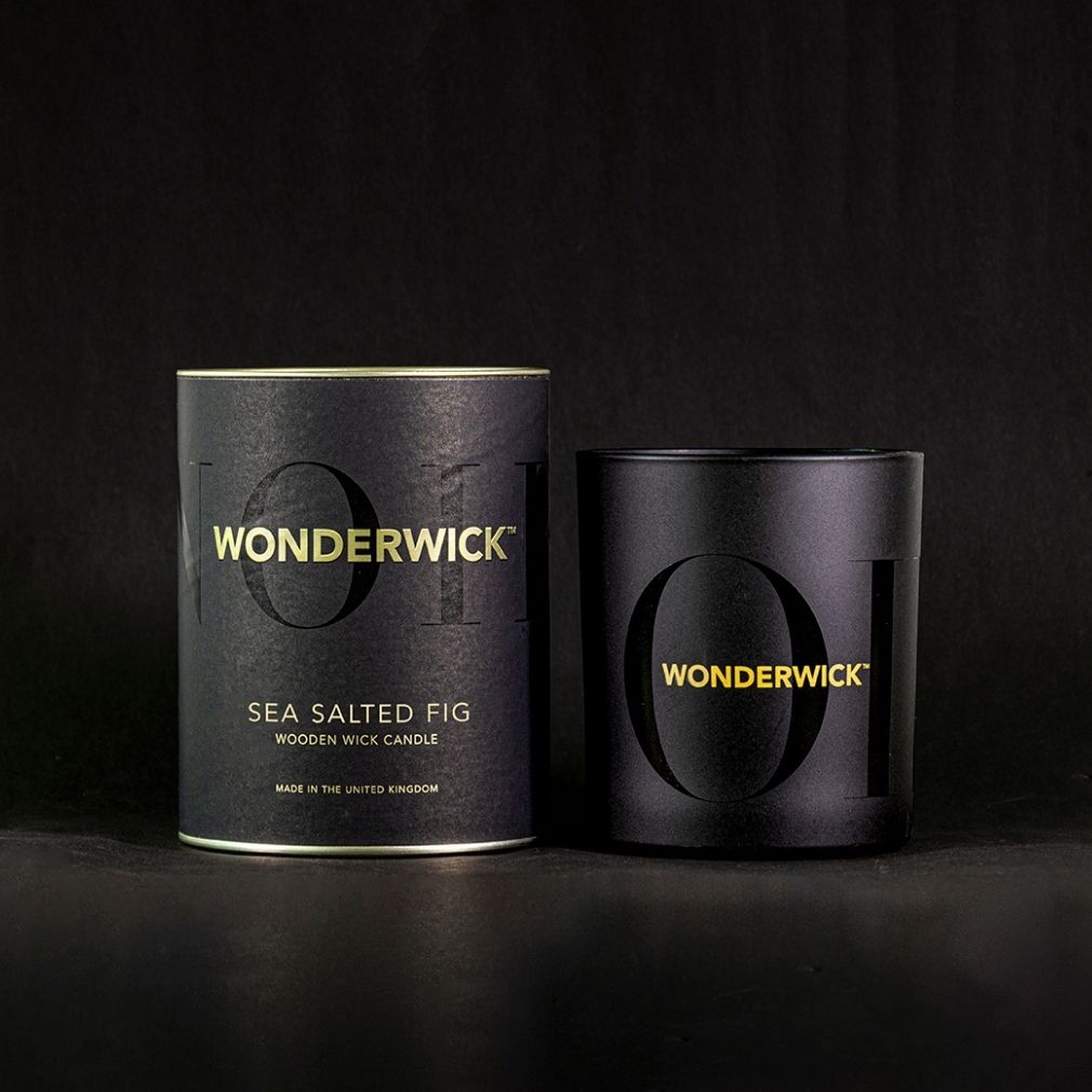 Wonderwick Sea Salted Fig Noir Glass Candle Trinidad Boxbles Gourmet Store