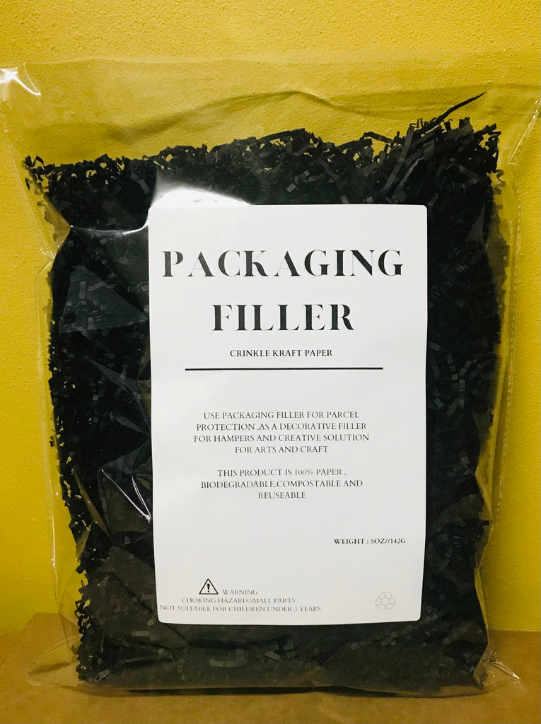 Packaging Filler-Crinkle Kraft Shred 5oz- Black Trinidad Boxbles Gourmet Store